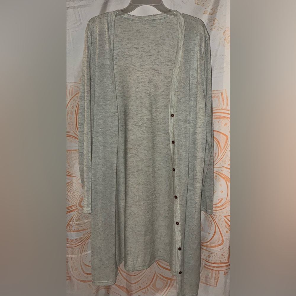 Bundle Alert: A Leopard Print Open Front Cardigan w/ a Mint Green Cardigan - Picture 9 of 14
